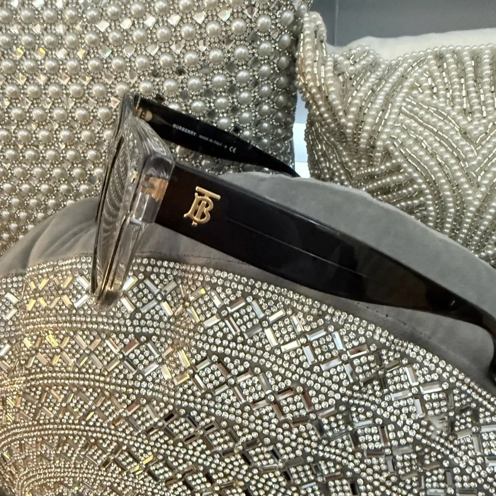 Burberry Grey Transparent Stylish Grey and Gold Sunglasses - Picture 7 of 9